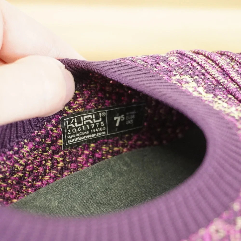 KURU Stride Slip On Sneakers Womens 7.5 Plum Purple Confetti Orthopedic Shoes